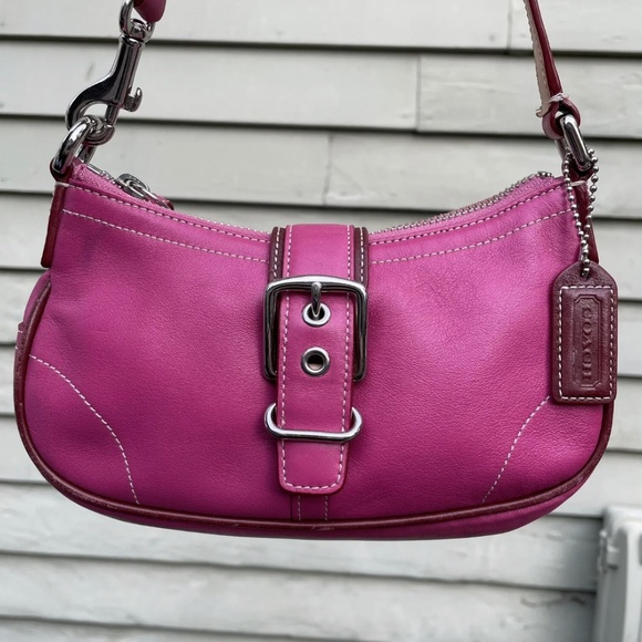 Coach | Bags | Coach Hamptons Pink Leather Buckle Shoulder